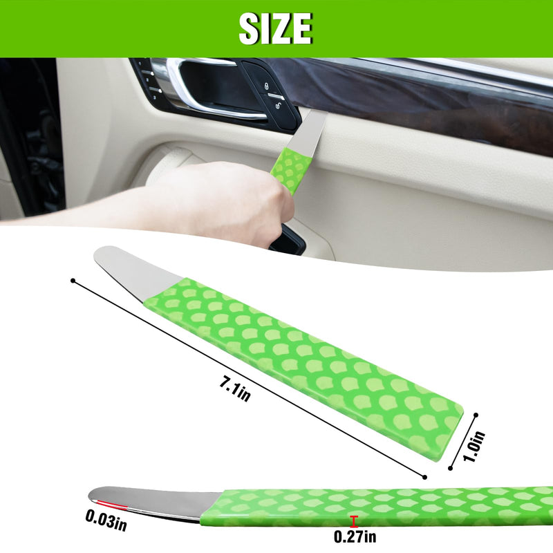 4140 Steel Pry Tool, Auto Trim Removal Tool Pry Bar for Vehicle Door Panel, Audio Radio Panel, Dashboard Repair Upholstery Tool, Pack of 1 Green