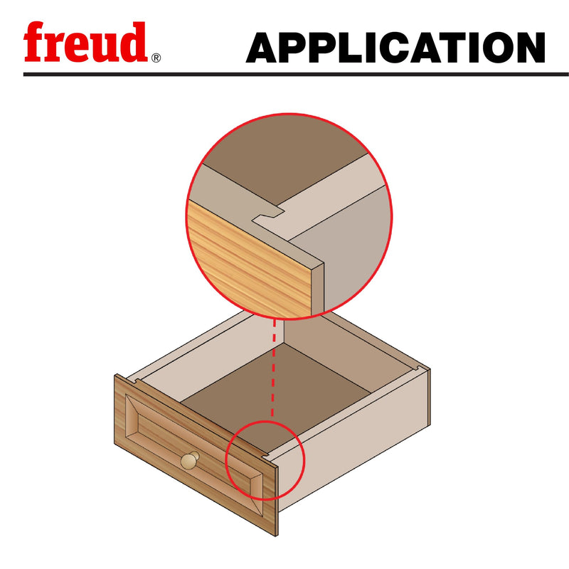 Freud 99-240: 2" (Dia.) Drawer Lock Bit with 1/2" Shank, Perma-SHIELD Coating Red