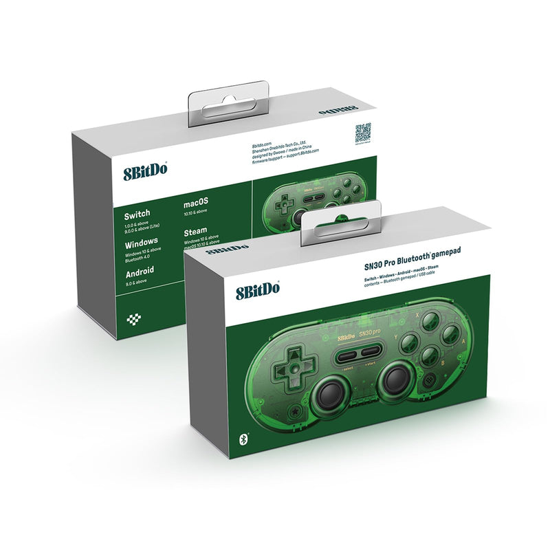 AKNES 8Bitdo SN30 Pro Bluetooth Controller, Hall Effect Joystick Update, Gaming Controller Compatible with Apple, Switch, Windows, Steam Deck, Android and Raspberry Pi - Jade Green