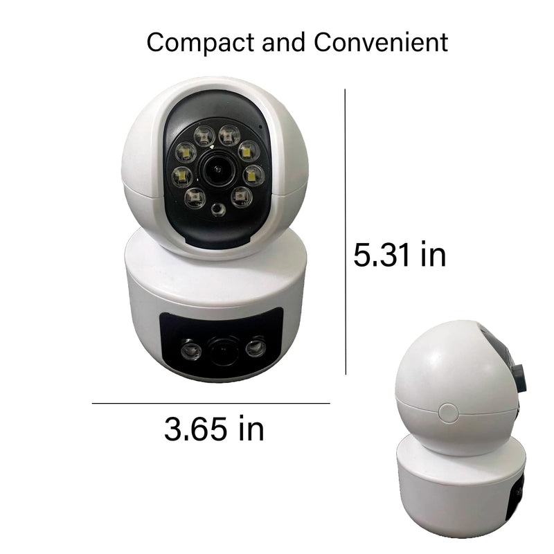 Dual Lens Security Camera - 2 Room Security Cameras WiFi - WiFi Camera Two Way - Wireless Security Cameras with Monitor - Smart Camera Lens - Video Cameras - Pet Cameras for Home - Indoor Camera WiFi