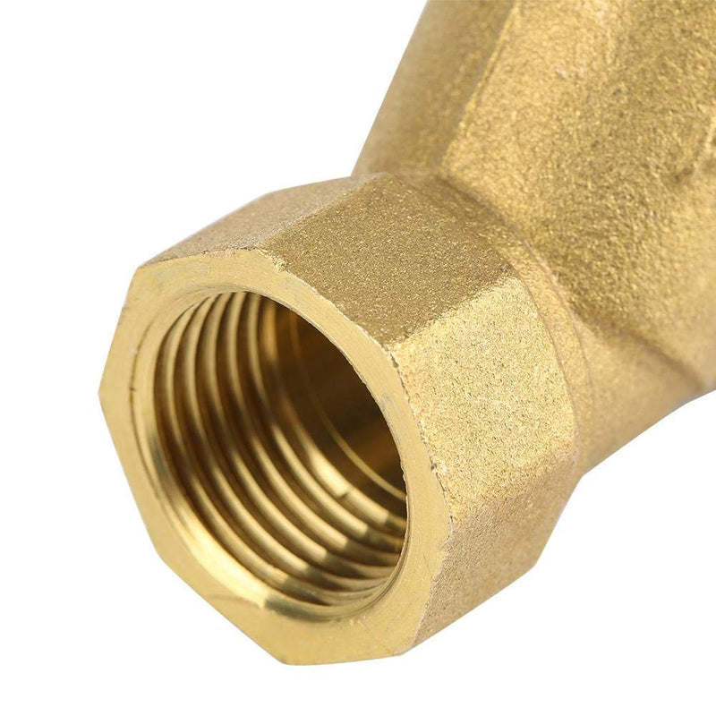 Akozon Y Shaped Filter Ball Valve 1/2 Inch BSPP Female Thread Y Shaped Three Way Brass Strainer Filter Valve Connection for Water Oil Separation