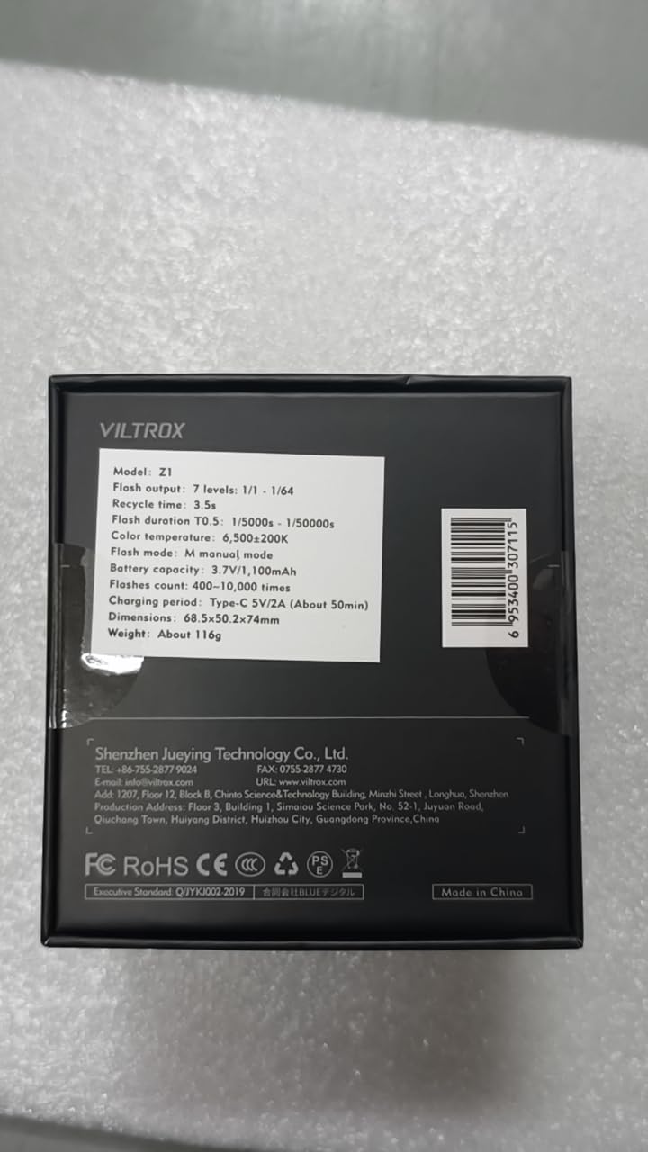 VILTROX 24W/s Retro Flash for Camera, 0.1-1.5s Recycle Small Camera Flash, 800mAh On Camera Mini Flash GN12 with 7 Levels, S1/S2 Optical Control for Sony Fujifilm Canon Nikon Olympus (Z1+) Z1+