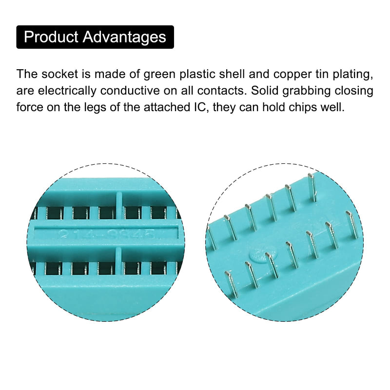 PATIKIL 2pcs. Universal IC Test ZIF Socket 14 Pin 2.54mm Pitch