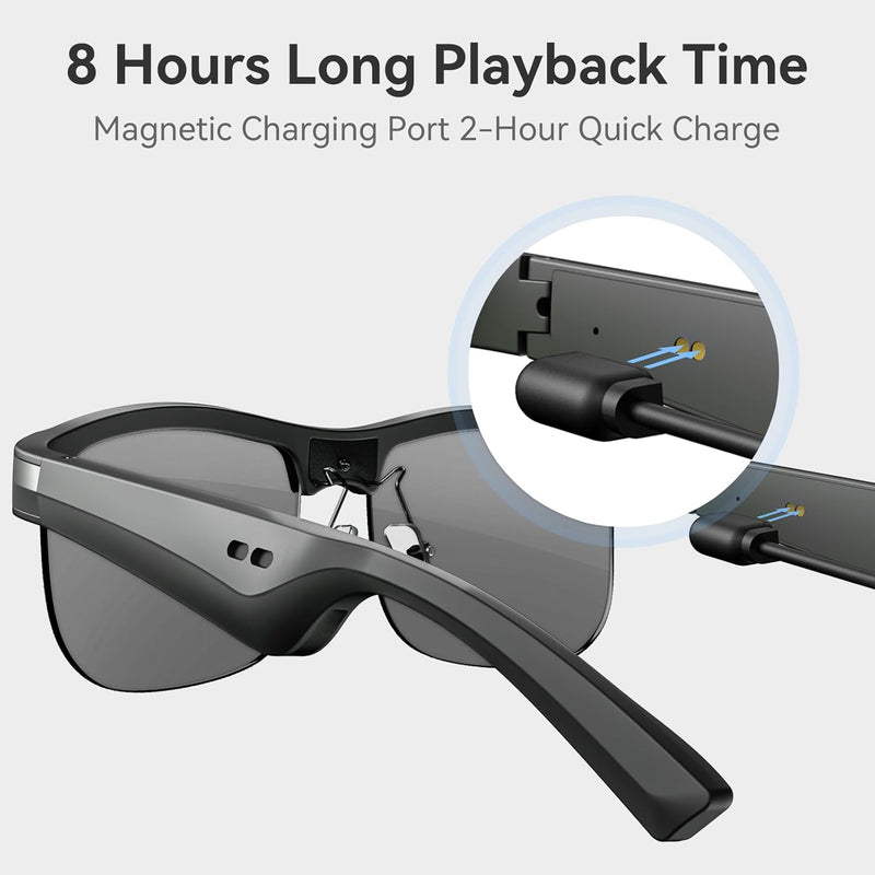 Smart Sunglasses, Polarized Sunglasses with Bluetooth Speaker, Driving/Sports/Outdoor UV Protection, Fashionable Item, Versatile Black, Unisex.