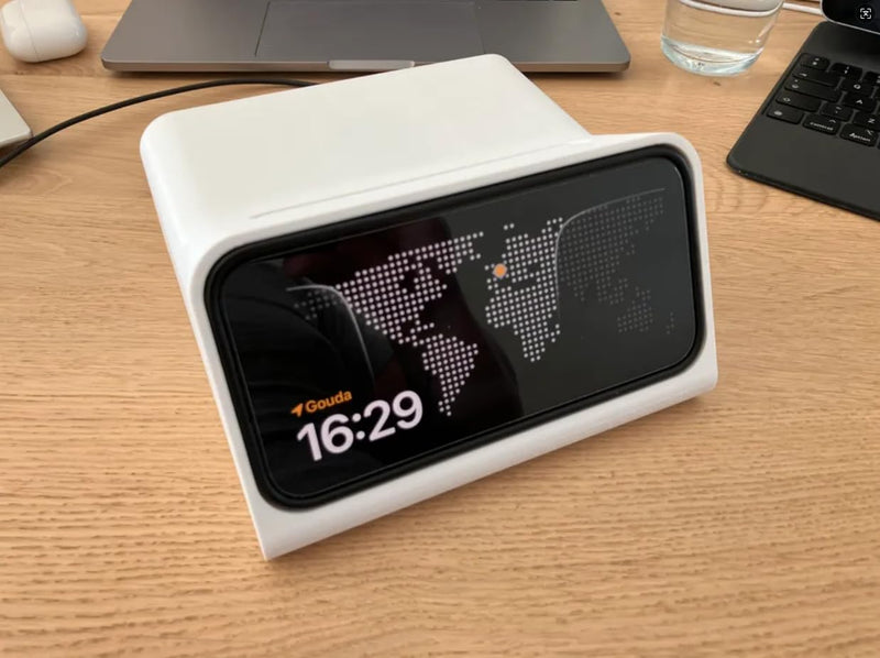 DN40 Wireless Charging Stand for iPhone – Compatible with iPhone 13 Pro to iPhone 16 Pro with Cases, Ideal as a Bedside Phone Holder or nightstand Accessory (Adapter not Included).