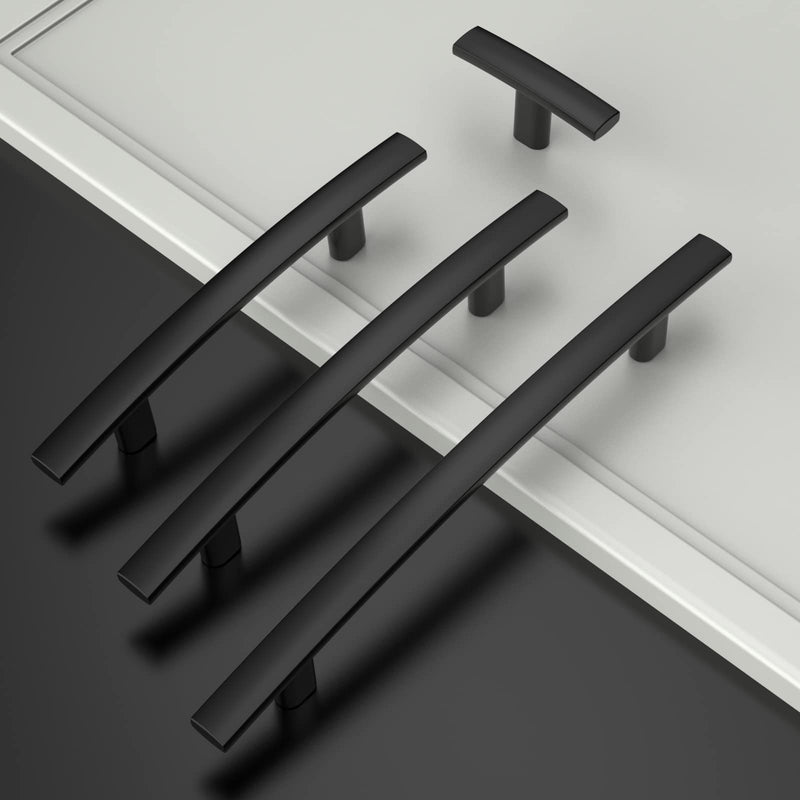 Amerdeco 10 Pack Matte Black 3 Inch(76mm) Hole Centers Kitchen Cabinet Pulls Hardware Kitchen Handles for Cabinets Cupboard Handles Drawer Pulls ZH0003 3"/76MM Hole Center