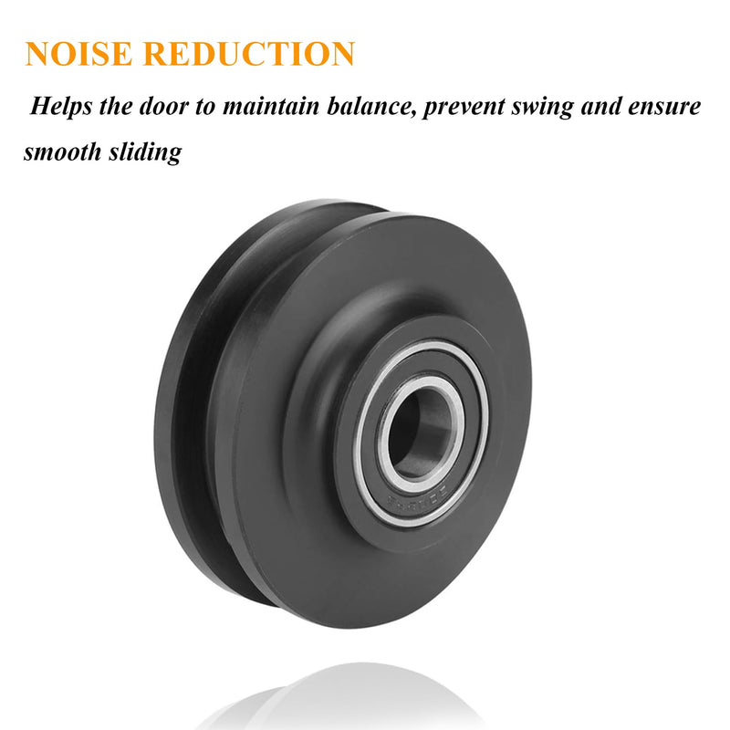 4Pcs Sliding Barn Door Wheel Heavy Duty Cabinet Window Pulley Roller Hardware Smoothy Quiet Sliding Door Track Perfect for DIY Barn Door 4 Pieces