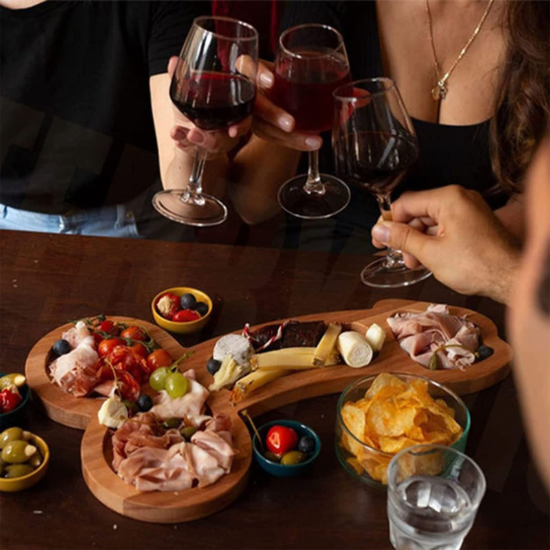 Funny Aperitif Board,Solid Wood Charcuterie Platter And Cheese Board, Novelty Kitchen Cutlery Wine Fruit Meat Cheese Platter,Ideal Bachelor Party Housewarming Bachelor Party And Gag Gift