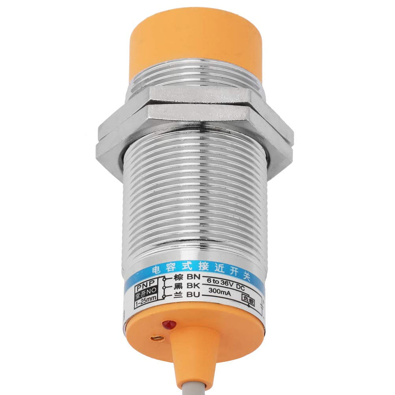 Inductive Proximity Sensor, 25mm Range 3-Wire PNP Closer Switching Detector DC 12-24V Industry 4.0 for Mechanical Engineering Manufacturing Equipment Robotics Assembly Lines