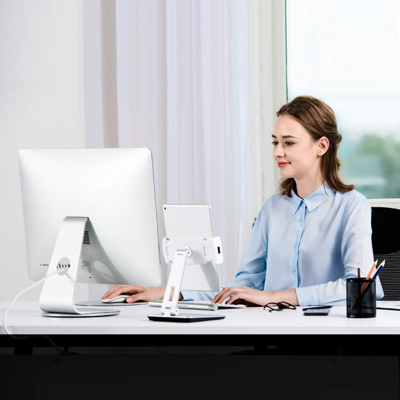 Hztyyier Silver Aluminum Alloy Computer Screen Monitor Turntable StandRotating Swivel Base, 360° Rotation Monitor Swivel Base for iMac Disply Rotating Mount Office Supplies