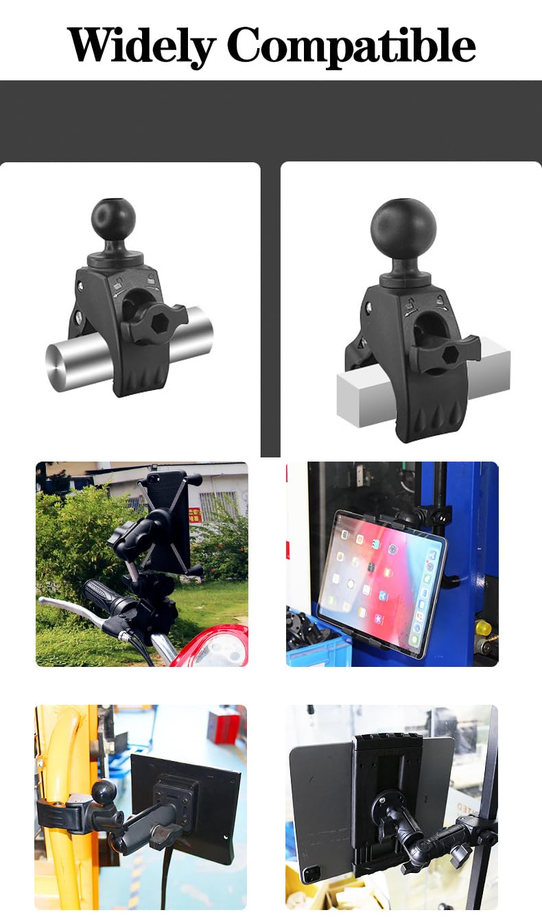 Strg C Size 1.5"" Ball Mounts Ball Base with Big Clamp, Ball Mount Base Compatible with RAM and 1.5 Inch Ball Double Socket Arm Systems from Arkon, iBolt and Tackform Enterprise Series, Black 1.5" Big Clamp Base