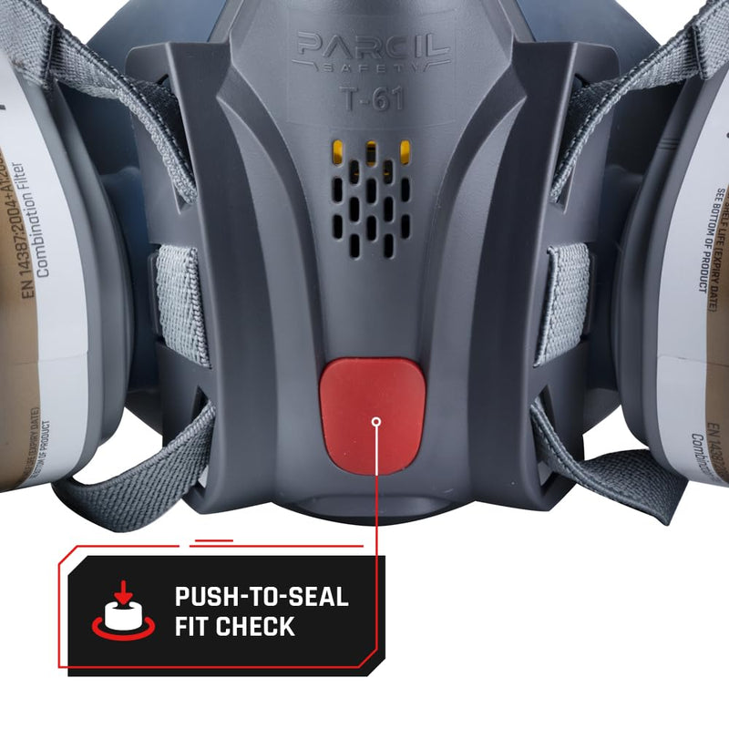 Parcil Distribution Full Face Respirator Mask with Filters – Durable Full Face Respirator Mask, Bayonet Filter Compatible Charcoal