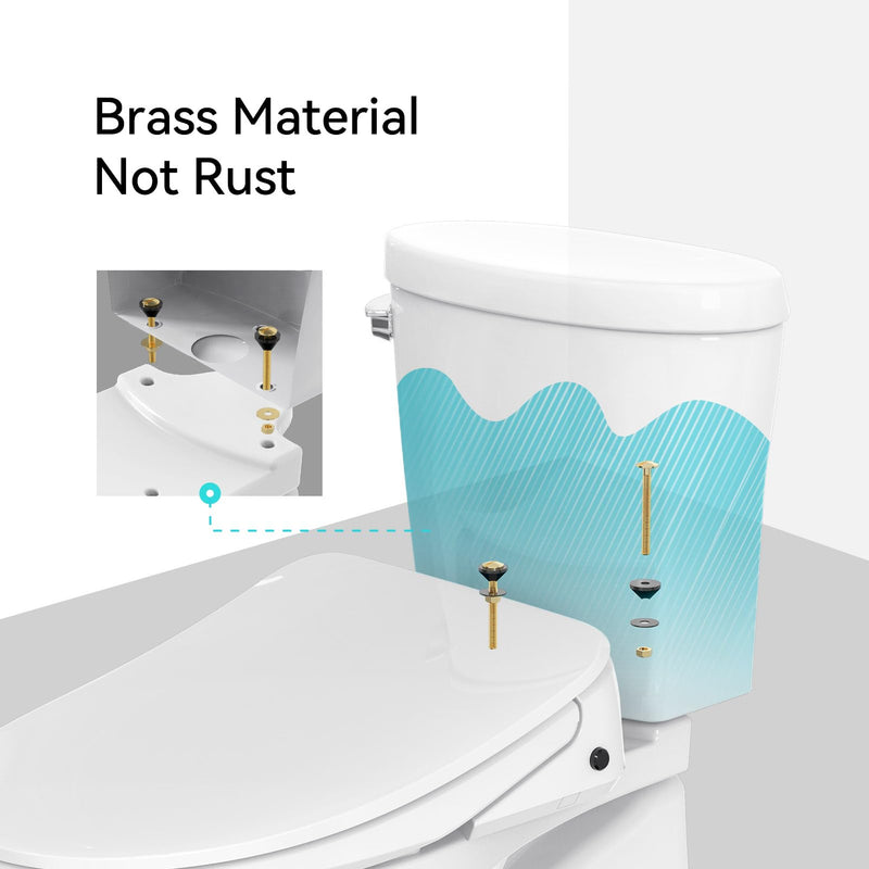 R&T 3'' Toilet Tank to Bowl Octagon Gasket with 2 pcs Brass Bolts Hardware Kit for 2-Piece Toilet (3 inch) 3 inch