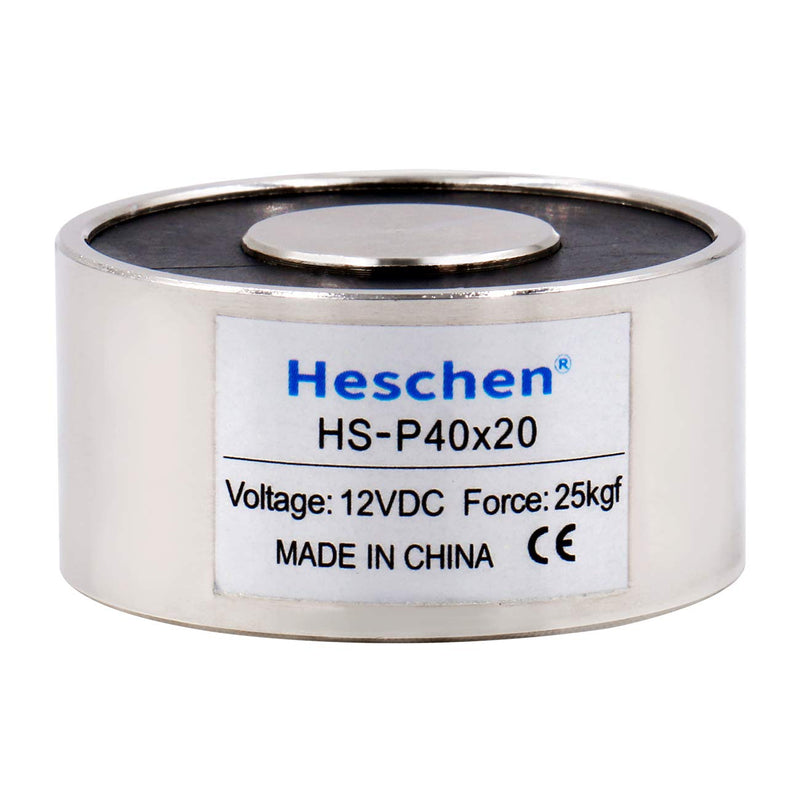 Heschen electromagnet magnet P40/20, outer diameter: 40 mm, DC 12 V, 25 kg