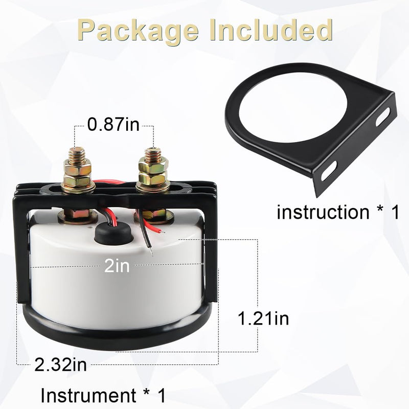 WATERWICH 2" 52mm DC12V AMP Gauge Meter Kit Digital for Car Truck Vehicle Automotive