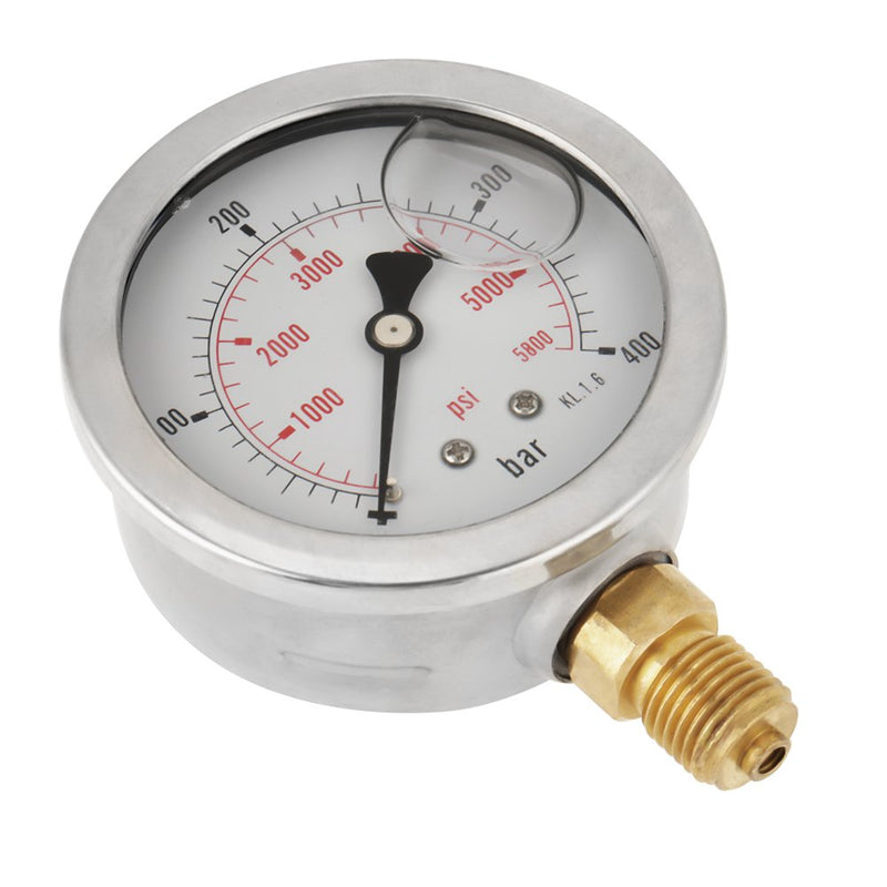 0-400BAR 0-5800PSI G1 / 4 63mm Dial Indicator Hydraulic Pressure Gauge High Precision REUSABLE PACKAGING socialme-eu