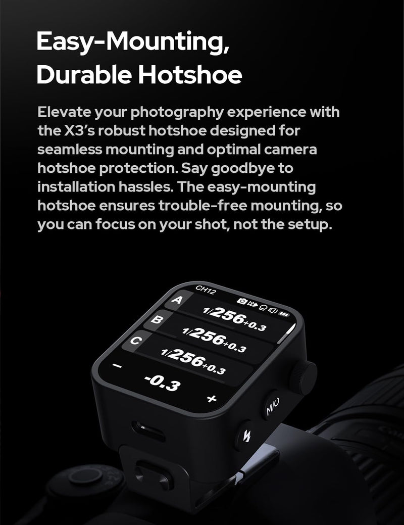 Godox X3 X3-C X3C Touchscreen TTL Wireless Flash Trigger for Canon EOS 5D MarkIII, 5D MarkII, 1300D 800D 750D 650D 550D 450D, M3, M5, M6, 7DII, 6DII, R5, R6, RP Camera(XPROII-C, Xpro-C, X2T-C Upgrade)