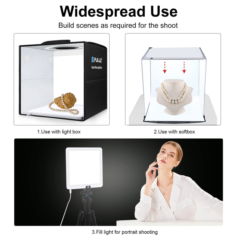 LED Shadowless Light Panel Pad for Photo Studio Box, PULUZ Photography Soft Light Plate 8" X 8" / 20 x 20 cm Photography Softbox Bottom Light for Jewelry Crafts Commercial Object Photographing 8'' x 8''inch / 20cm