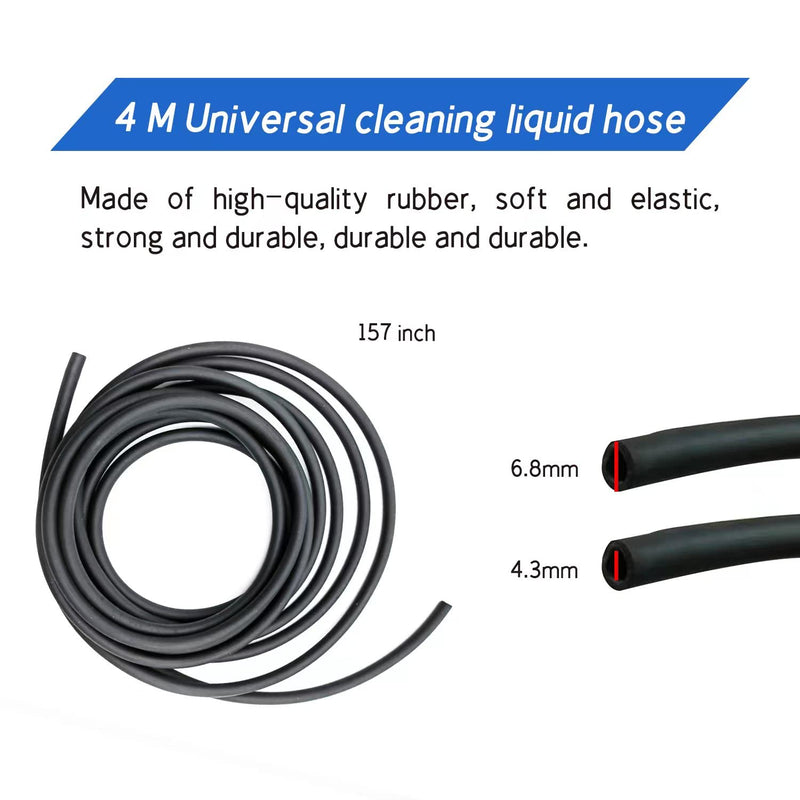 Windshield Washer Hose Kit, 4 Meter Washer Fluid Hose with 12 Pcs Hose Connectors, Suitable for Most Car Windshield Washer Tubing