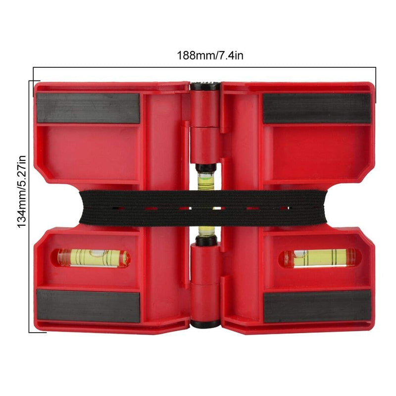 TANCUDER Spirit Level ABS Post Spirit Level Adjustable Angle Spirit Level Post Angle Spirit Level for Pipe Installation, Picture Hanging, Masonry, Carpentry (Red)