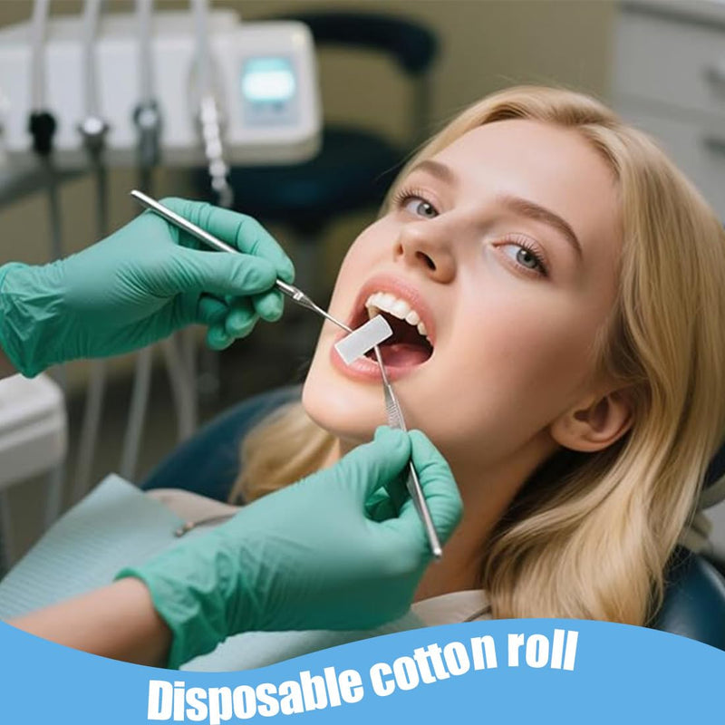 Dental Cotton Rolls, 100 Pieces Dental Cotton Rolls, Highly Absorbent Cotton Rolls Dentist, Cotton Rolls, Cotton Ball Nose Plugs, Stop Plugs for Emergency or Accident