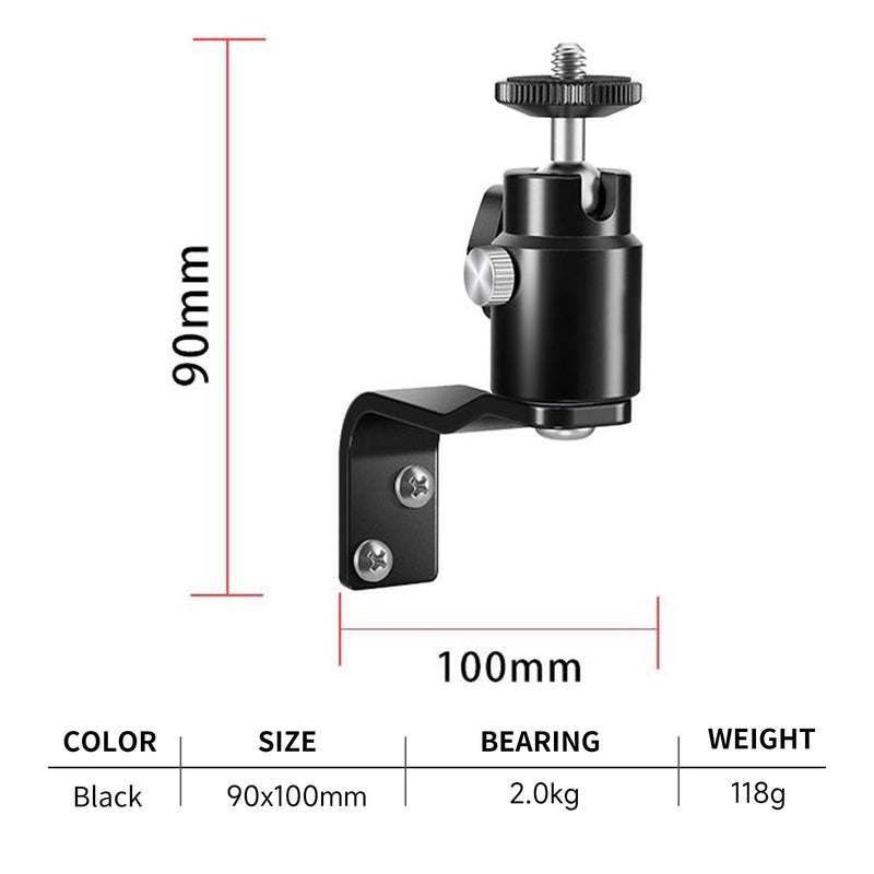 E Shape Adjustable Metal Camera Wall Mount,Speaker Wall Mount, with 1/4" Screw, 5/8" Stud, Indoor/Outdoor Mounting for Camera & Monitor & CCTV & Speaker & VR Base Station E Shape Wall Mount