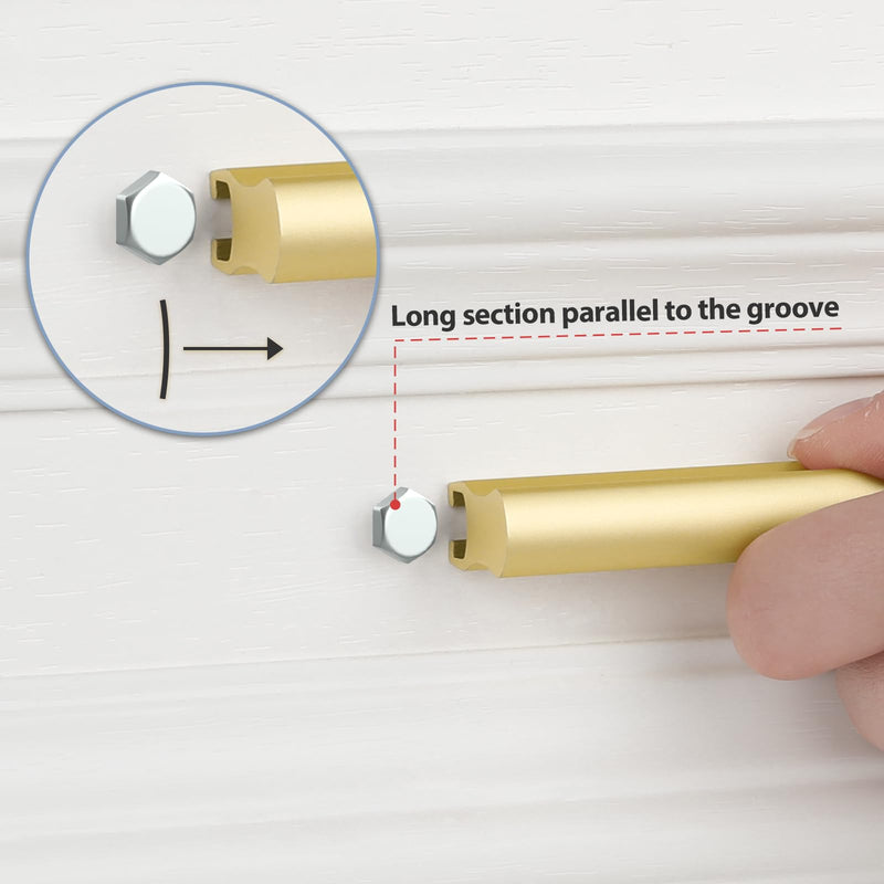 Peaha 10 Pack Adjustable Cabinet Drawer Pulls Overall Length 102mm(4inch) Brushed Brass Drawer Handles Dresser Hardware for Cupboard 1"-4"(25mm-102mm) Matte Gold