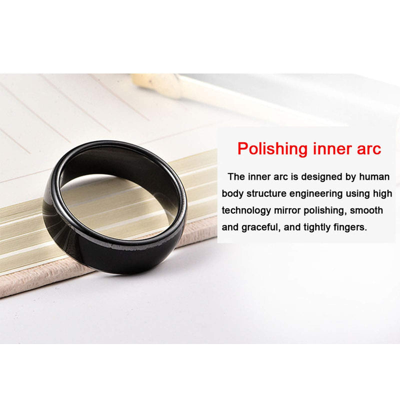 T5577 or UID chip RFID Black Ceramics Smart Finger rewrite Ring 125KHZ/13.56MHZ Wear for Men or Women(UID 13.56MHZ-18MM) UID 13.56MHZ-18MM