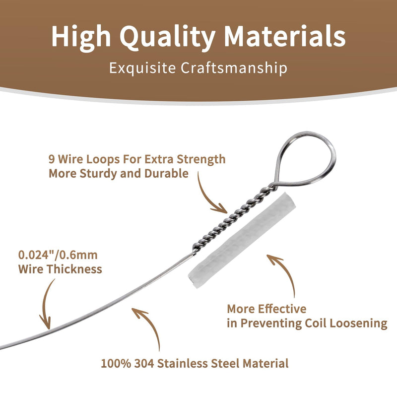 Stainless Steel Cheese Slicer Wire 44"Long-For Soft and Hard Cheese (2 Beech wood handles + 3 Cutting Replacement Wires 44") 44' burlywood handle
