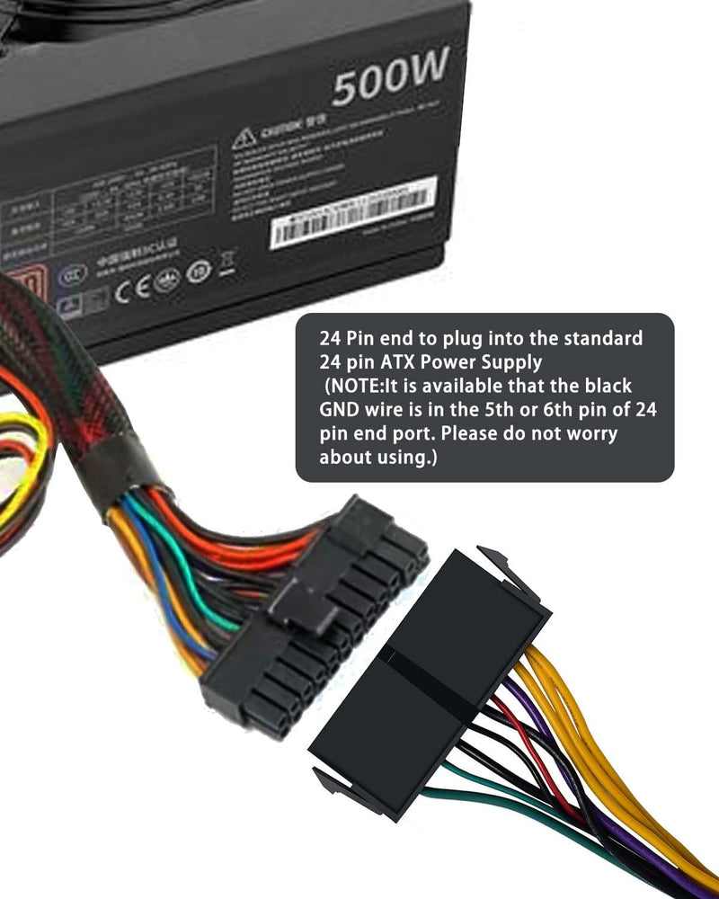 COMeap 24 pin to 6 pin adapter HP ATX Power Cable Compatible with Z200 Z210 Z220 Z230 Z240 SFF MT TWR Series 4000 6005 8300, ProDesk 600 G1, EliteDesk 800 G1 13.3-inch (34cm)