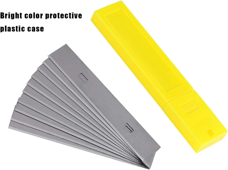 Scraper Blades 4 Inch, 200PCS Replacement Scraper Blades Carbon Steel Razor Blade for Scraper Yellow Shell