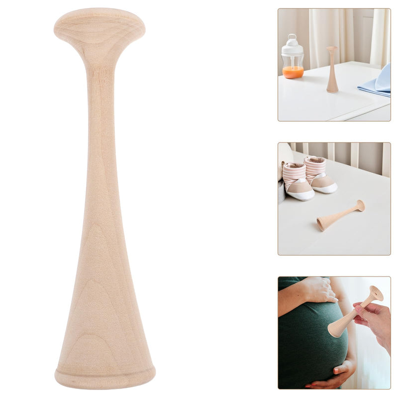 1 x Pinard Wooden Stethoscope, Midwives Hearing Tube for Fetal Heart Tones, Traditional Cylinder Stethoscope, Wooden Stethoscope for Baby Heartbeat Hearing, Beige, 17.5 x 5 x 4.5 cm
