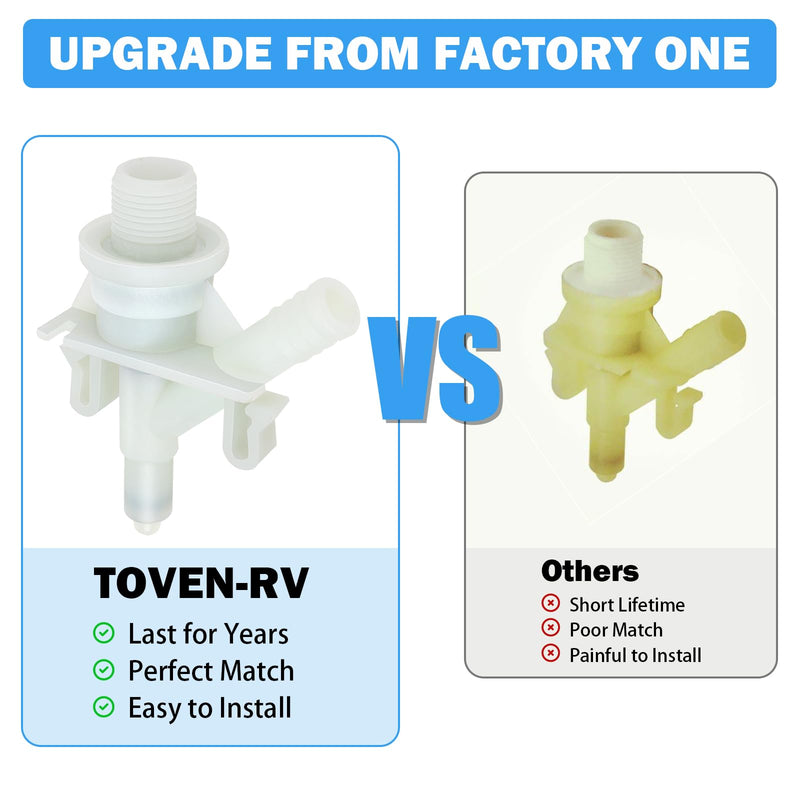 385311641 RV Toilet Water Valve Kit Replacement for Sealand Dometic RV Toilets 300, 301, 310, 311, 320, 321, Camper Trailer RV Pedal Flush Toilet Repair Kit with 385311658 Flush Ball Seal Valve + Flush Ball Seal