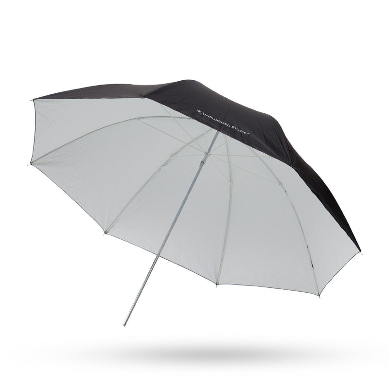 UNPLUGGED STUDIO 43" White Reflective Umbrella with Fiberglass Ribs for Studio Flash and Speedlite Lighting - UN-029 43inch