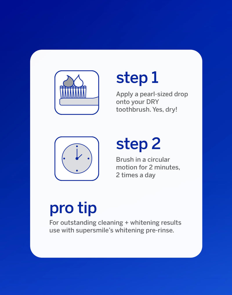 Supersmile Fluoride-Free Whitening System, Original Mint, Sensitivity-Free | 3.4 Oz Toothpaste + 3.6 Oz Accelerator, Whitens 6 Shades in 7 Days, RDA 65 Low Abrasion, Veneer Safe, Calprox® Powered