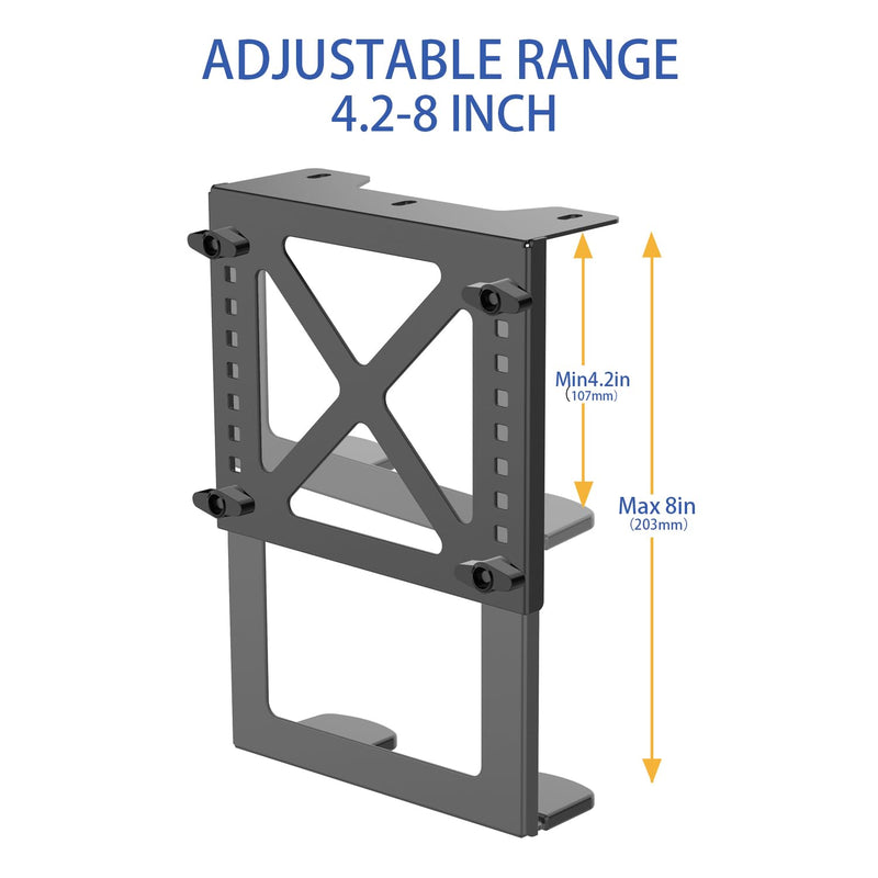 Monzlteck Adjustable Under Desk PC or NAS Mount Bracket Holder，Compatible with Desktop NAS(Network Attached Storage),CPU,UPS,Small Form Factor Desktop Tower.Xbox Series x,OptiPlex7000/7010