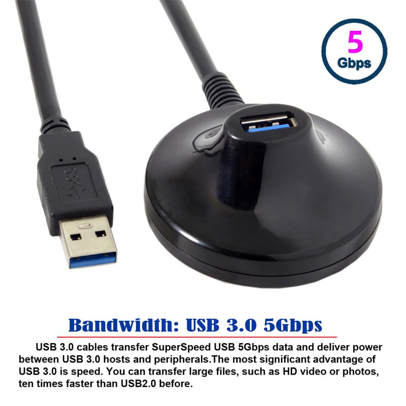 JSER xiwai 5Gbps USB 3.0 Type-A Male to Female Extension Dock Station Docking Cable 2.6ft for Phone Laptop
