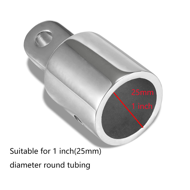 TINGZHIGO Bimini Top Eye End Cap 3/4" 7/8" 1 Inch(3 Sizes) Bimini Top Fittings, 316 Stainless Steel, with an L Shape Hex Key Wrench