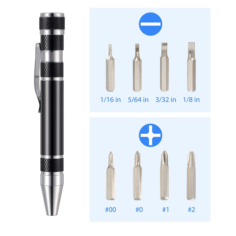 Mudder Pen Screwdriver Christmas Gifts Multitool Handy Tool 8 in 1 Magnetic Pocket Screwdriver Precision Function for Mini Gadgets(4 Pieces) 4