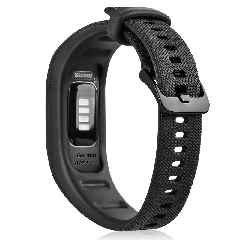 Strap TPU Wristband Compatible with Garmin vivosmart 4,Make Broken Original Band Work again Small/Medium Black