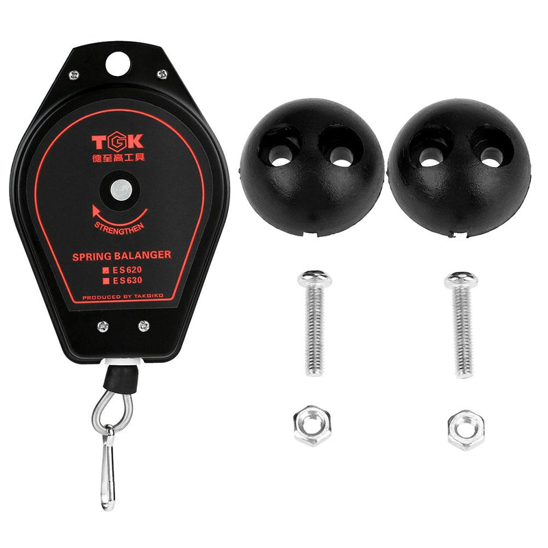 ES620 Retractable Spring Pulley 0.6-2.0 kg Retractable Tool Holder Mounting Holder Hanging Black