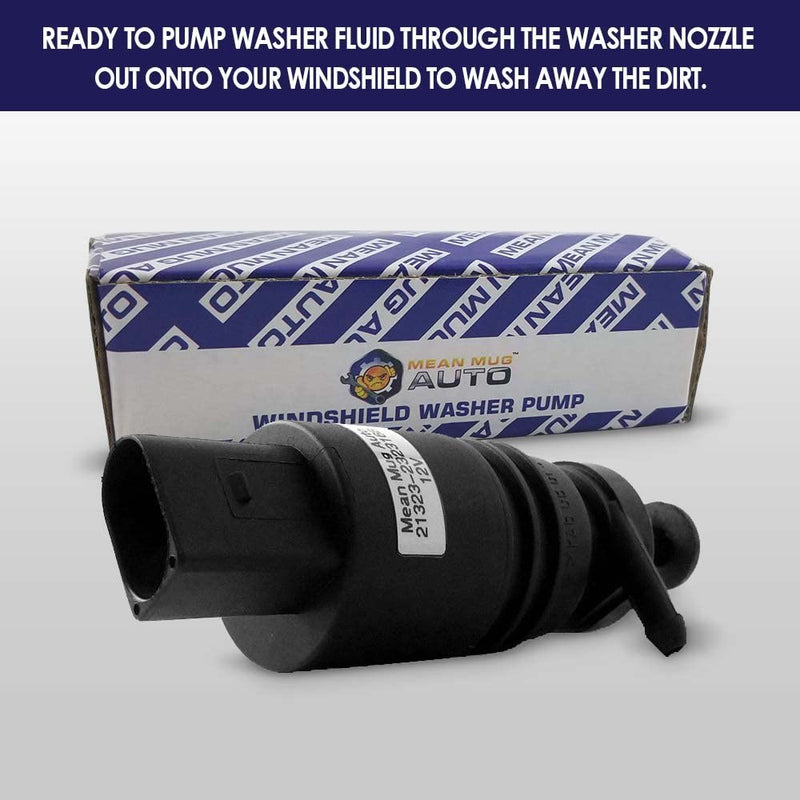 21323-232316B Windshield Washer Pump w/Grommet - Washer Motor Compatible with BMW, Mercedes-Benz - Replaces OEM #: 67128362154, 67128377612