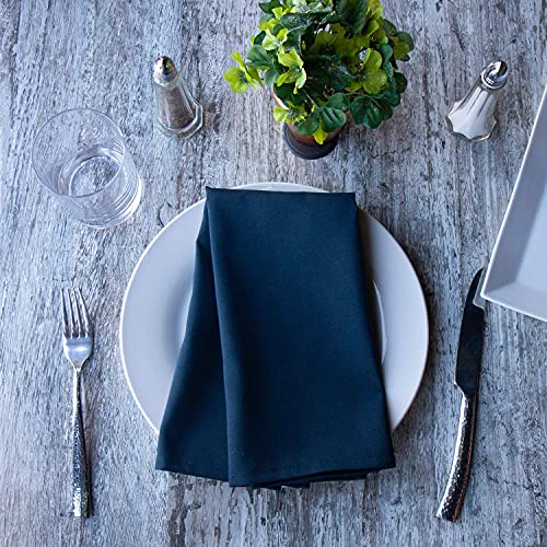 Arkwright Restaurant Cloth Napkins - (Pack of 25) Spun Polyester Dinner Napkin with Hemmed Edges - Ideal for Dinner, Wedding, Party, Banquet, Kitchen, 20 x 20 in, Navy Navy Blue 20" x 20" (Set of 25)