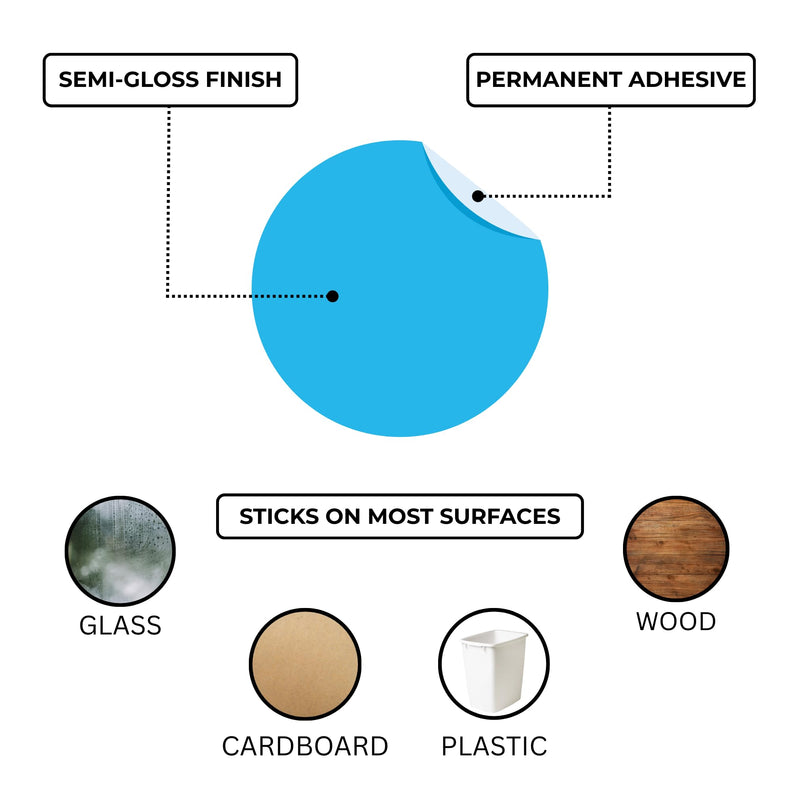 ChromaLabel 0.25 inch Round Label Permanent Color Code Dot Stickers, 250 Labels per Dispenser Box, Light Blue 1/4" Diameter