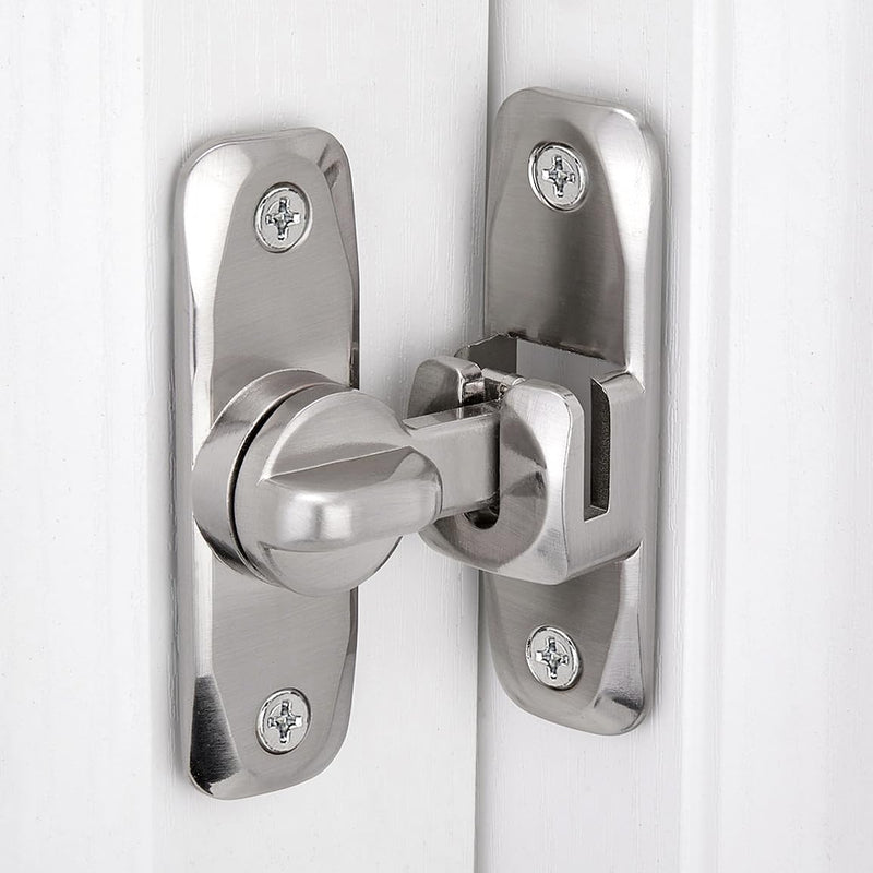 INIRET 6 Packs Barn Door Latches,Silver 90/180 Degree Gate Lock,Zinc Alloy Right Angle Door Lock Latch,Flip Gate Latches Hardware,Door Security Sliding Door Latch Lock fo Cabinets,Bathroom,Barn Door Silver