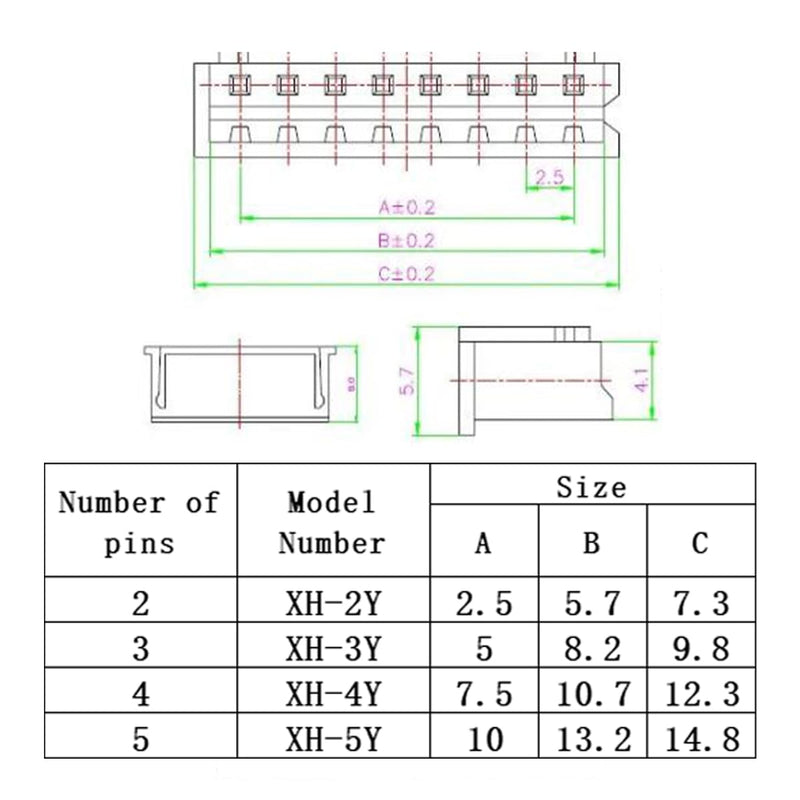 720PCS 2.54mm JST-XH Connector Kit,2/3/4/5 Pin Header Housing Connectors,2.54mm Pitch JST Male and Female Adapter,XH 2.54mm Plug Terminal for Camera, 3D printer