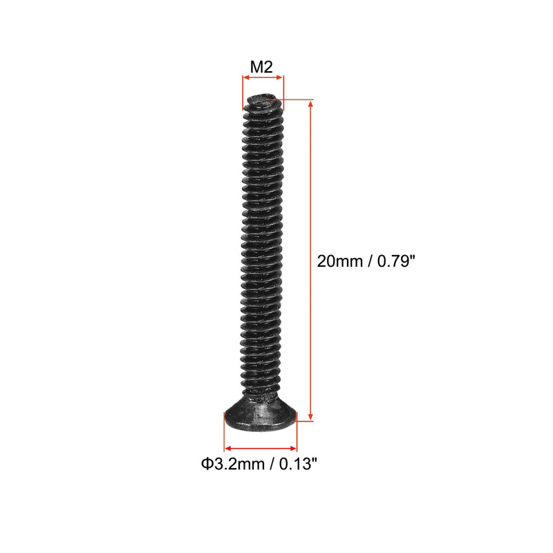 uxcell M2 x 20mm Phillips Screw Fastener Black for Laptop PC TV Fan Switch 150pcs M2x20mm