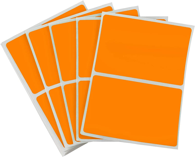 ChromaLabel 2 x 3 inch Permanent Rectangular Color Code Inventory Labels, 50 Stickers per Pack, Orange