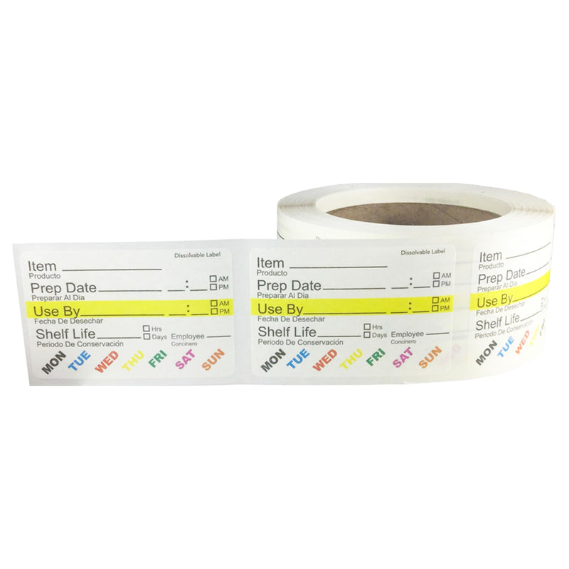 InStockLabels Dissolvable Food Labels, Adhesive Stickers - 2” x 3” (100Pk) - Rotation Food Labels for Kitchen & Restaurant Supplies - Jar Labels & Food Sticker Labels for Food Containers