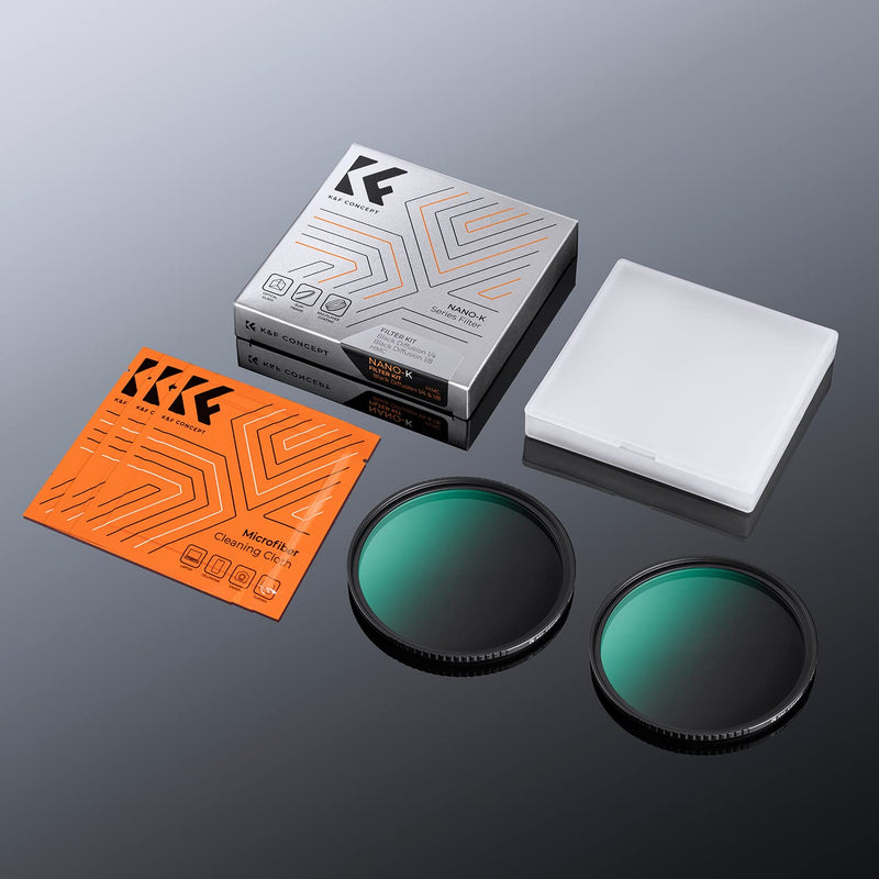 K&F Concept 82mm Black Diffusion 1/4 & 1/8 Filters Kit Mist Cinematic Effect Filters Set with Multi-Layer Coated for Camera Lens - K Series